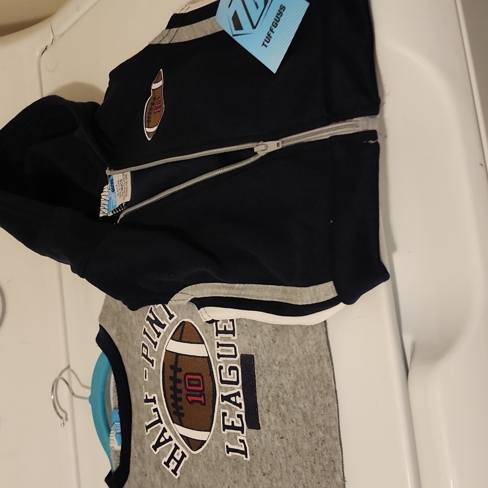 2 piece set boys sweat shirt and cut off hoodie. 18 Month